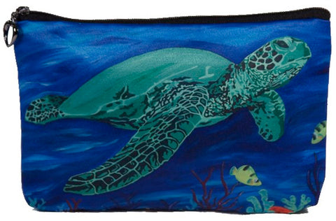 green sea turtle cosmetic bag