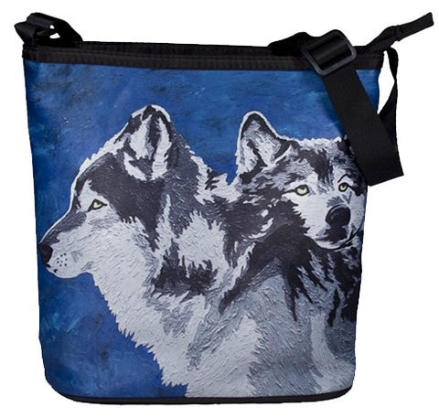 grey wolf large cross body bag