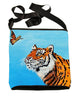 tiger looking ar butterfly cross body bag